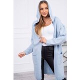 Kesi Plain sweater with a hood and pockets in blue Cene