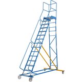 eurokraft pro Pomična lestev s podestom, aluminijaste stopnice, 14 stopnic | Shoptok.si
