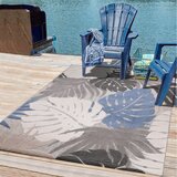 Lesnina XXXL PREPROGA ZA ZUNANJO UPORABO Floral 80/150 cm tkano modra | Shoptok.si