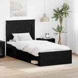  Krevetna konstrukcija Crna 90 x 190 cm Čvrsto borovo drvo | Eponuda.com