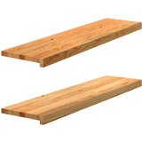 vidaXL Okenske police 2 kosa svetlo rjava 100x25x2 cm trdna hrastovina u
