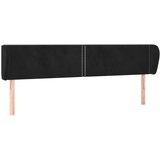  Uzglavlje s ušima crno 183x23x78/88 cm baršunasto | shoptok.hr