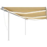 vidaXL Avtomatska tenda LED + senzor 6x3,5 cm rumena in bela | Shoptok.si