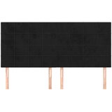  Uzglavlje crno 200x5x118/128 cm baršunasto | shoptok.hr