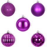  Set božićnih kuglica 50 kom. Lila 8 cm Polistiren | shoptok.hr
