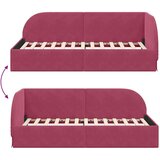 vidaXL Kutni okvir kreveta Vinska crvena 90 cm x 190 cm tkanina | shoptok.hr