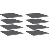 Police za knjige 8 kom visoki sjaj sive 40 x 50 x 1,5 cm drvene | shoptok.hr