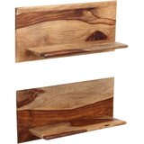  Zidne police od masivnog drva akacije 2 kom 58 x 26 x 20 cm | shoptok.hr