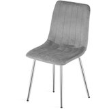 Lava stolica - svijetlosivi baršun / kromirane noge x 1 | shoptok.hr