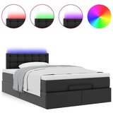 vidaXL Otomanski posteljni okvir z vzmetnico črn 120x190 cm um. usnje | Shoptok.si