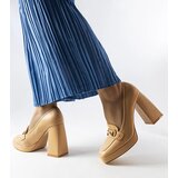 Gemre Beige pumps on a geometric heel Blaiss | Eponuda.ba