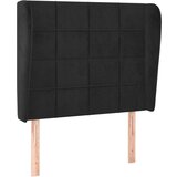  Vzglavje z ušesi črno 103x23x118/128 cm žamet, (20952995) | Shoptok.si