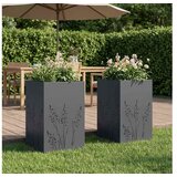 vidaXL Vrtna saksija 2 kom. Antracit 50 x 50 x 75 cm Čelična vrata - Antracit 50 x 50 x 75 cm 2 | shoptok.hr