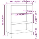  Regal za knjige sjajni bijeli 69,5x32,5x90 cm konstruirano drvo | shoptok.hr