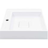 vidaXL Umivalnik 50x50x12,3 cm liti mineral/marmor bel | Shoptok.si