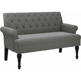  Klupa s naslonom tamno siva 120x62x75,5 cm tkanina | Eponuda.com