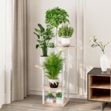 Kondela Stojalo za rože, bela/hrast sonoma, ADITE | Shoptok.si