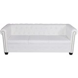  Chesterfield kavč trosed umetno usnje bele barve | Shoptok.si