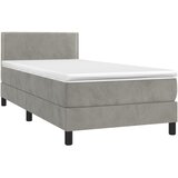 Box spring krevet s madracem svjetlosivi 90x190 cm baršunasti | shoptok.hr