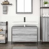  Kupaonski ormarić za umivaonik s ladicama 90x34,5x60 cm Siva | Shoptok.si