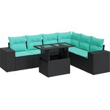  7-dijelni set vrtnih sofa s jastucima crni poliratana bagrem | shoptok.hr