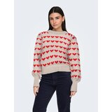 JDY Pulover 'SIGRID' svetlo siva / živo rdeča | Shoptok.si