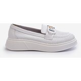 S. BARSKI White Women's Leather Moccasins with Platform S.Barski LR720 | Shoptok.si