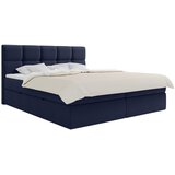 MID.YOU POSTELJA Z VZMETNICO 180 cm x 200 cm , leseni material, les, tekstil temno modra | Shoptok.si