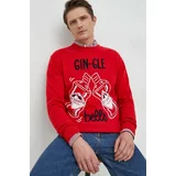 Mc2 Saint Barth Volnen pulover moški, rdeča barva