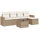  6-dijelni set vrtnih sofa s jastucima bež od poliratana | shoptok.hr
