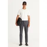 ALTINYILDIZ CLASSICS Men's Black Slim Fit Slim Fit Patterned Elastic Waist Flexible Trousers