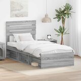 Krevetna konstrukcija s uzglavljem Siva Sonoma 90 x 200 cm | shoptok.hr