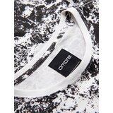 Ombre Men's patterned cotton short sleeve T-shirt - white and black | Shoptok.si