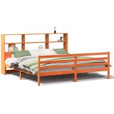 vidaXL Knjižna postelja brez vzmetnice vošč. rjava 180x200cm trden les | Shoptok.si