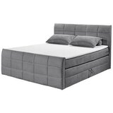 MID.YOU POSTELJA BOXSPRING 180 cm x 200 cm , tekstil, leseni material temno siva | Shoptok.si