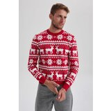 Defacto New Year's Themed Standard Fit Patterned Crew Neck Sweater | Shoptok.si