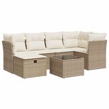 Maison Chic Seti vrtnega pohištva - Vrtna garnitura - Vrtni pohištvo set 7-delna z blazinami bež poli ratan, (21804858) | Shoptok.si