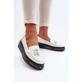 EVENTO White Women's Leather Platform Moccasins Assetnima | Shoptok.si