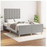  Posteljni okvir z vzglavjem svetlo siv 120x200 cm blago | Shoptok.si
