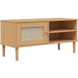 Maison Chic TV omarica - TV enota - Televizijska omarica SENJA videz ratana rjava 106x40x49 cm trdna borovina, (21701284) | Shoptok.si
