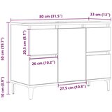 Ormarić za sudoper Artisan hrast 80x33x60 cm izrađeno drvo | shoptok.hr