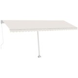 vidaXL Ročno zložljiva tenda z LED lučmi 500x300 cm krem, (20966150) | Shoptok.si