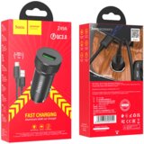 hoco. avtopolnilec Z49A QC 3.0 18W s kablom 1m Type C - črn | Shoptok.si