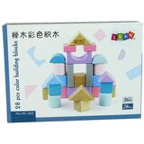 Montessori drveni set s blokovima pastelnih boja, 28 kom. | shoptok.hr