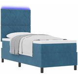  LED Box Spring Krevet Tamno plava 80 x 200 cm Baršun | shoptok.hr