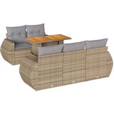 vidaXL 6-dijelni set vrtnih sofa s jastucima bež od poliratana | shoptok.hr