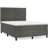 Box spring posteljni z vzmetnico temno siv 140x190 cm žamet, (20902092) | Shoptok.si