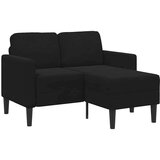 SOFA 2-sjed s ležaljkom u obliku slova L crna 125 cm baršun | shoptok.hr
