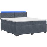  Krevet s box springom, madracem i LED-om Tamnosiva 200 x 200 cm | shoptok.hr