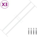  Rešetka za sigurnost prozora s 2 prekrižena nosača 3 kom. Bijela 63-114 cm | shoptok.hr
